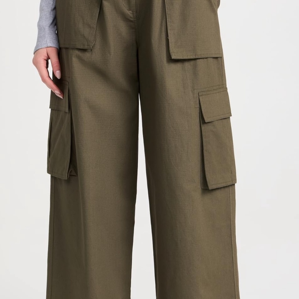 MOON RIVER Cotton Olive Cargo Pants - Picture 3 of 15